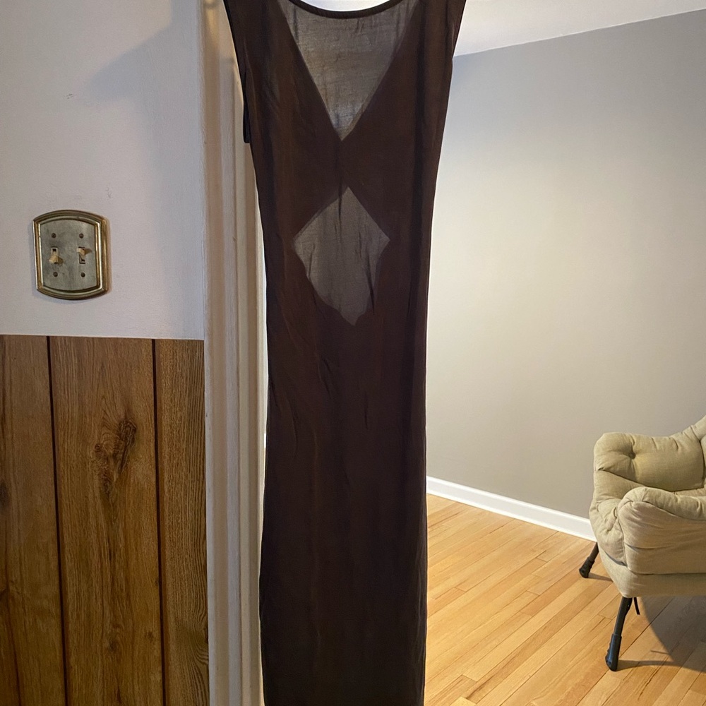 Sheer Grey Maxi Dress